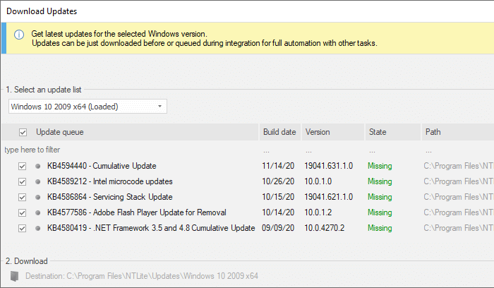 slipstream windows 10 - ntlite