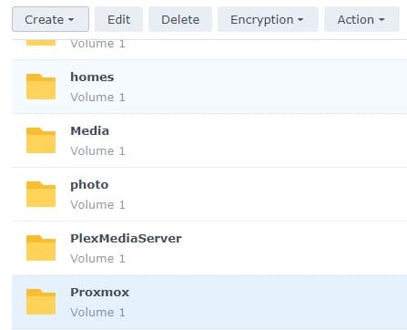 How to Backup Proxmox to a Synology NAS 2 editing a recently created proxmox folder in synology dsm