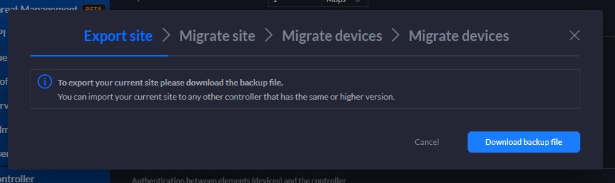 Unifi controller migration
