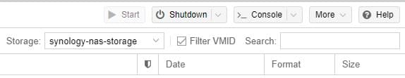 How to Backup Proxmox to a Synology NAS 10 selecting the synology storage in proxmox