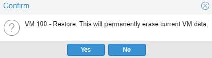 How to Backup Proxmox to a Synology NAS 20 agreeing to restore a vm in proxmox