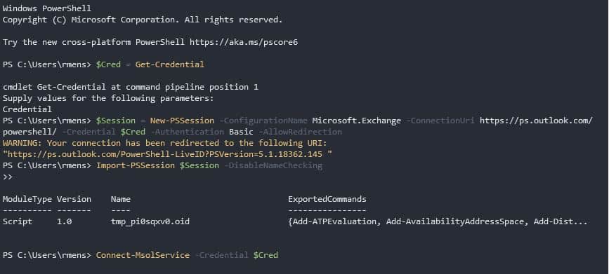 Connect PowerShell to Office 365