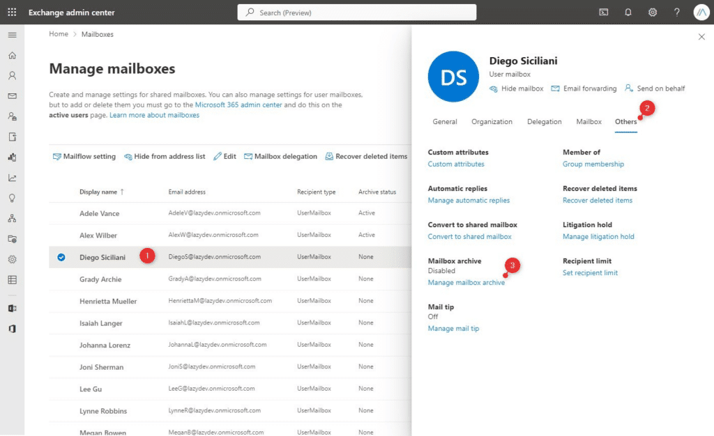 office 365 increase mailbox size 100gb