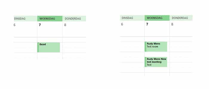 Meeting details room calendar