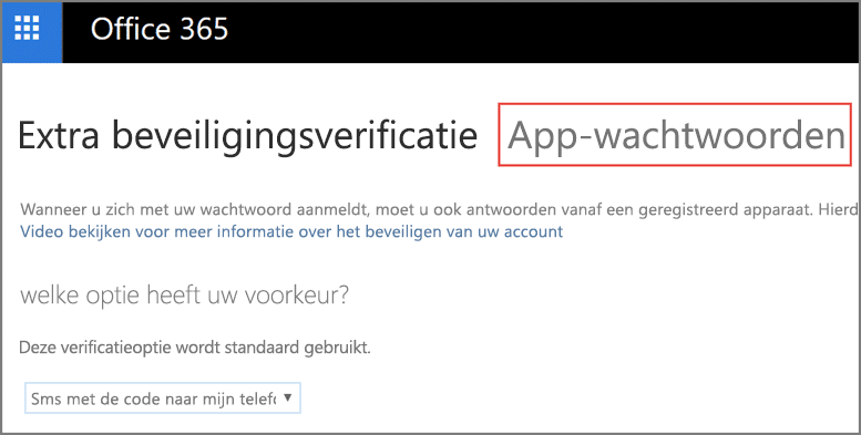 Appwachtwoorden kiezen