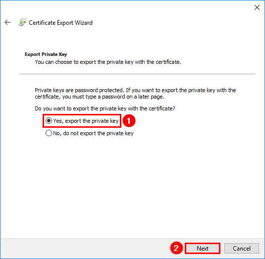 Lets Encrypt export certificate private key export