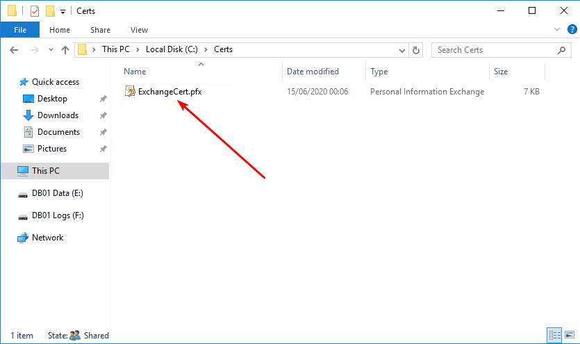 Lets Encrypt export certificate private key file explorer