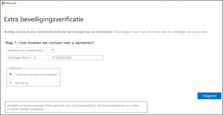 Kies een verificatiemethode en volg de aanwijzingen op het scherm.