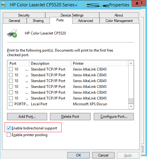 print job won't delete from print server